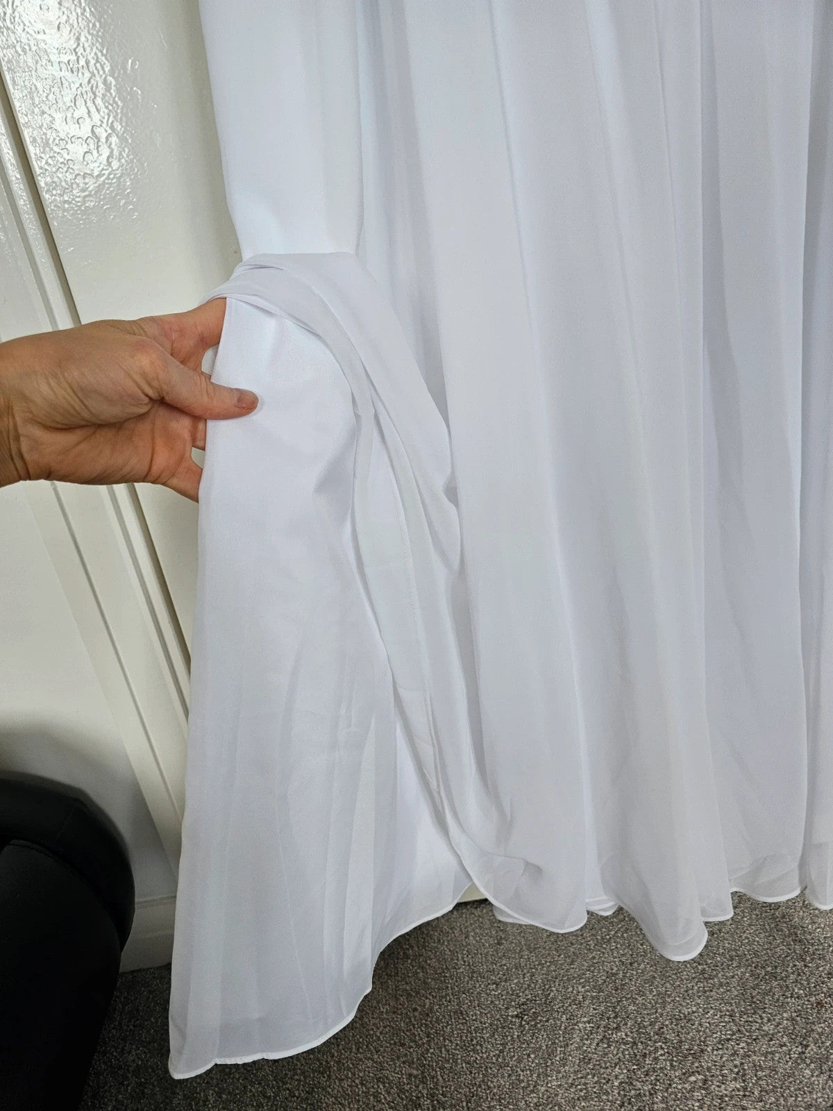 Sisterhood Cressida maxi dress women weeding bride straps cowl neck lining white dress XS/8