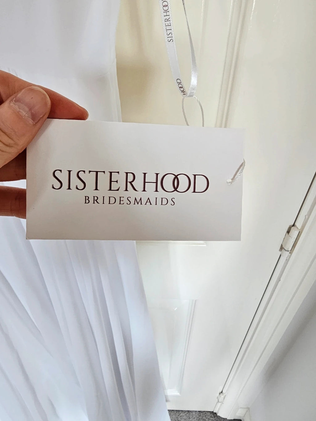 Sisterhood Cressida maxi dress women weeding bride straps cowl neck lining white dress XS/8