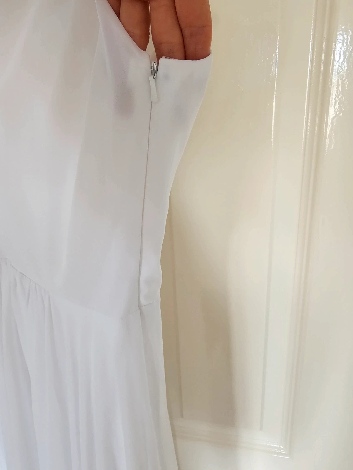 Sisterhood Cressida maxi dress women weeding bride straps cowl neck lining white dress XS/8