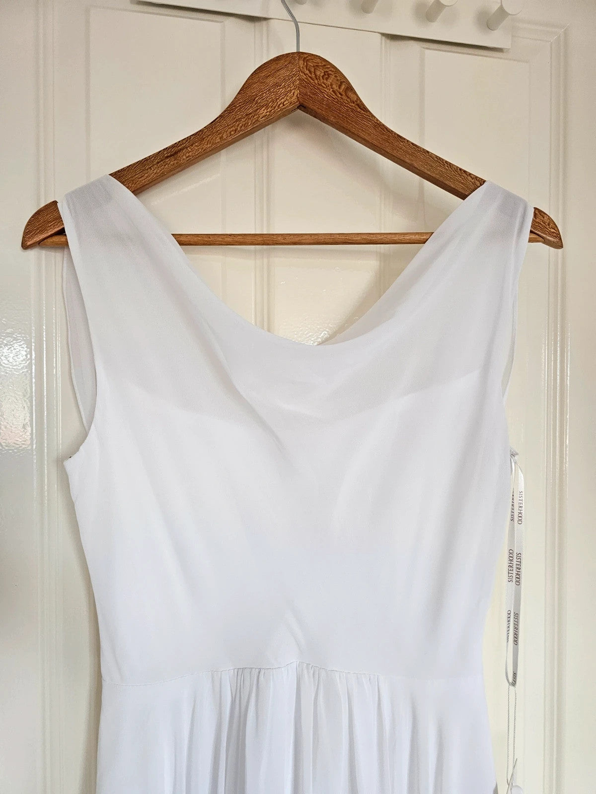 Sisterhood Cressida maxi dress women weeding bride straps cowl neck lining white dress XS/8