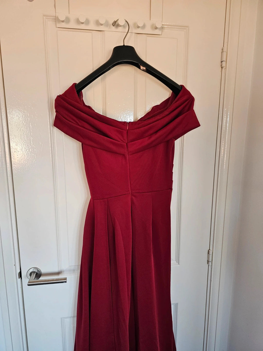 Adyce one shoulder cross maxi dress women V-neck pleated long ribbon high split weeding red M/10