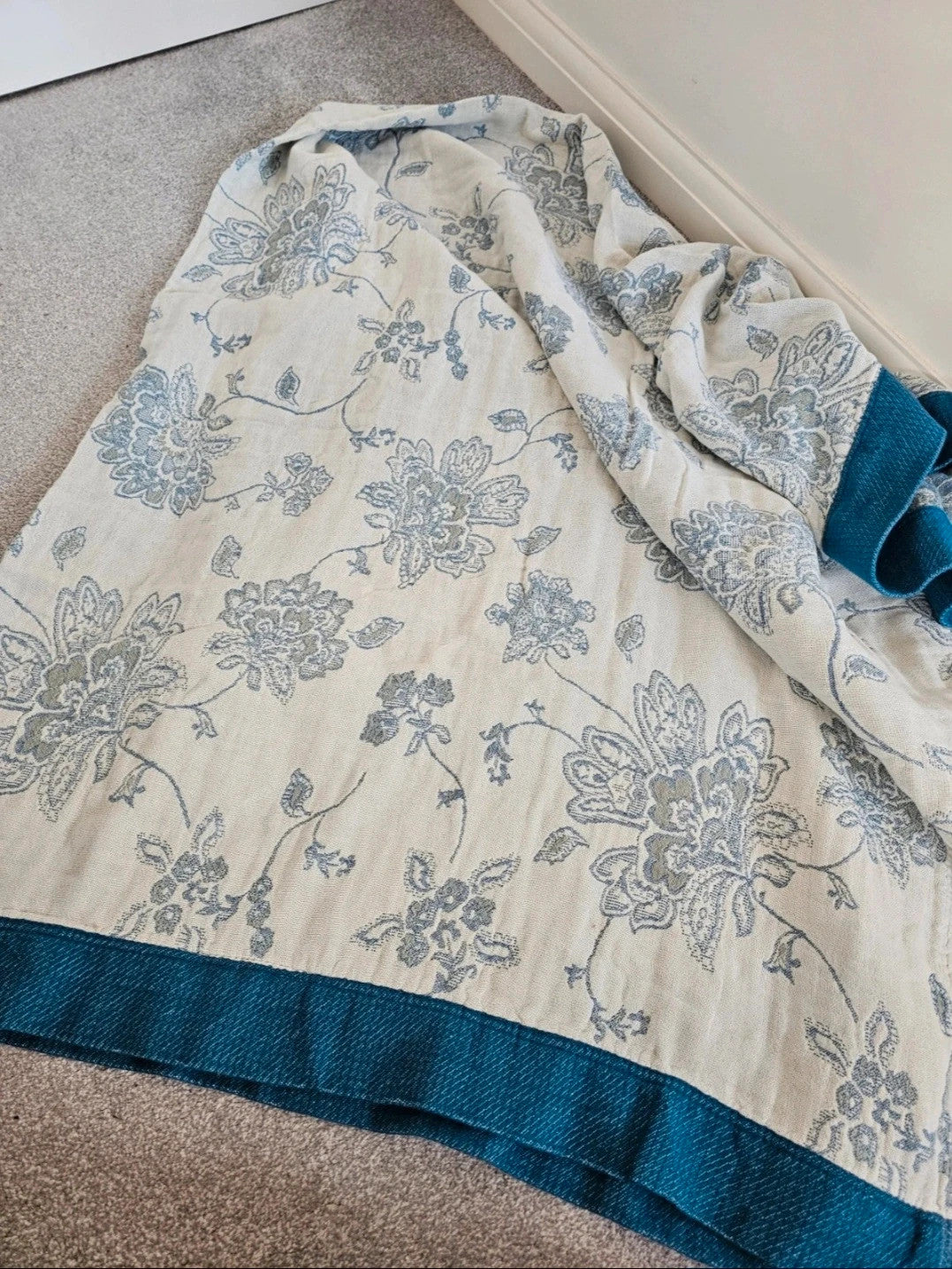 Casa & beyond floral dream comfort blanket home decoration bed cover cotton floral blue 150x200cm