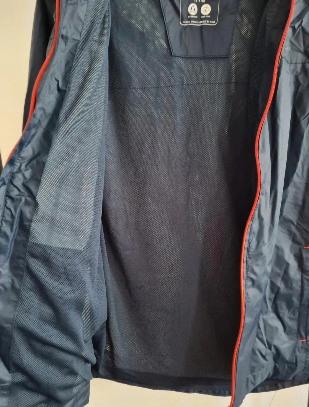 Mountain Warehouse teen 13y torrent kids waterproof lightweight jacket hood dark blue