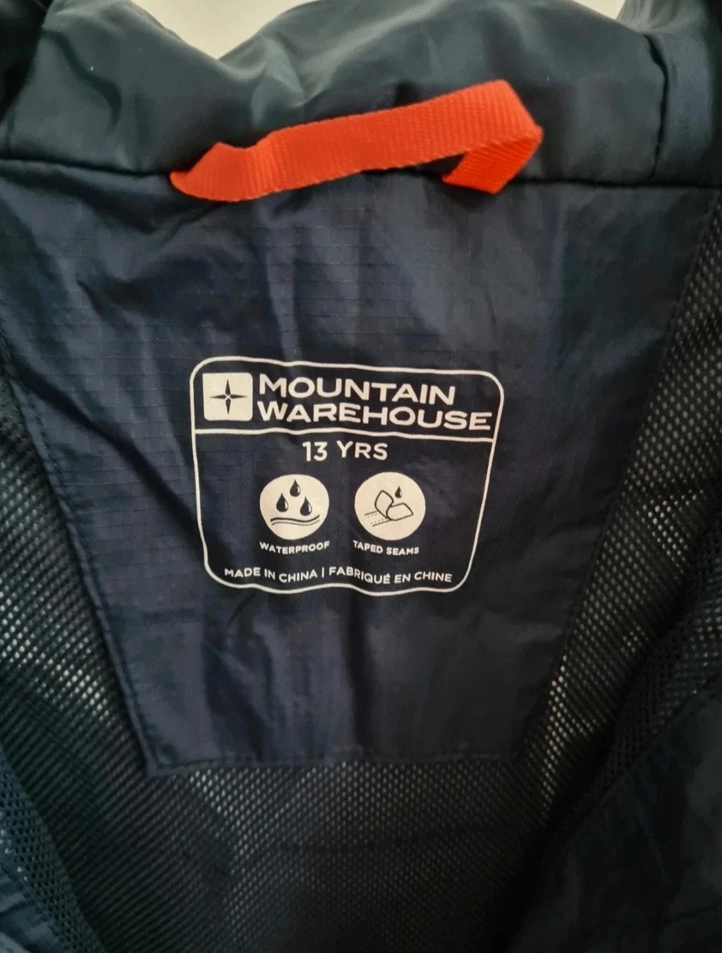 Mountain Warehouse teen 13y torrent kids waterproof lightweight jacket hood dark blue