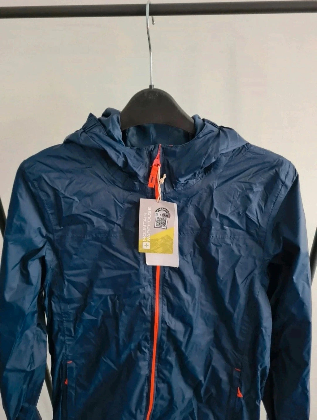 Mountain Warehouse teen 13y torrent kids waterproof lightweight jacket hood dark blue