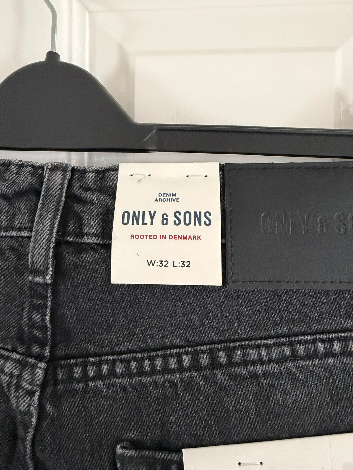 Only & sons onsedge straight fit jeans men cotton black wash casual jeans W32 L32