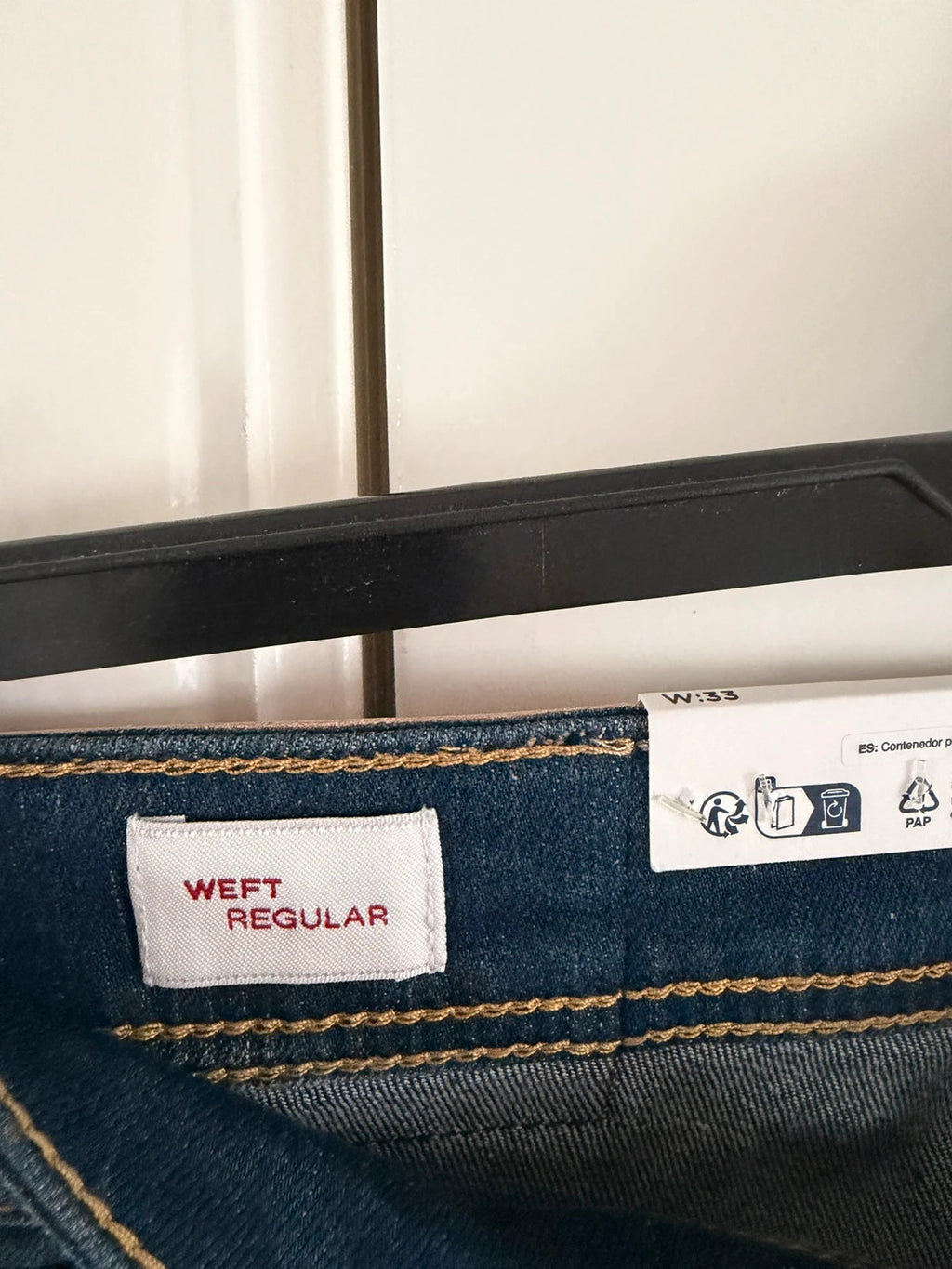 Only & sons onsweft regular straight leg jeans men cotton mid rise dark blue denim trousers W33L32