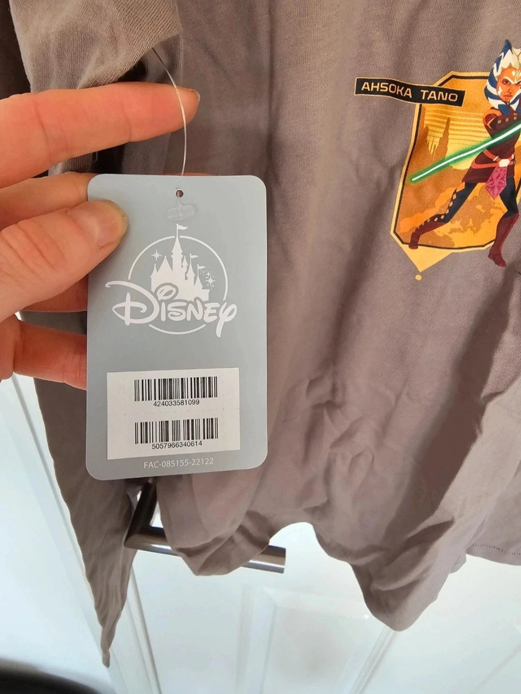 Disney Star Wars men long sleeve top sweater Coruscant Yoda Yedi Ahsoka cotton casual jumper grey L