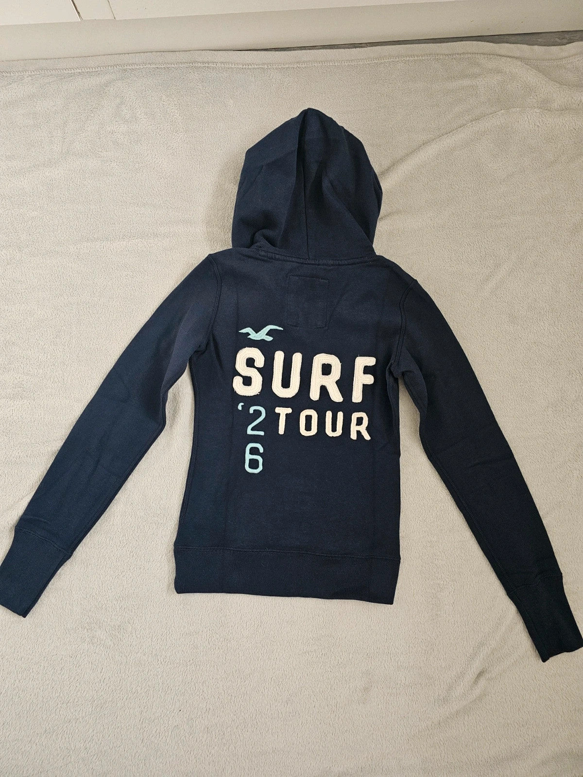 Hollister women feel good icon hoodie slim fit embroidered logo navy XS/6