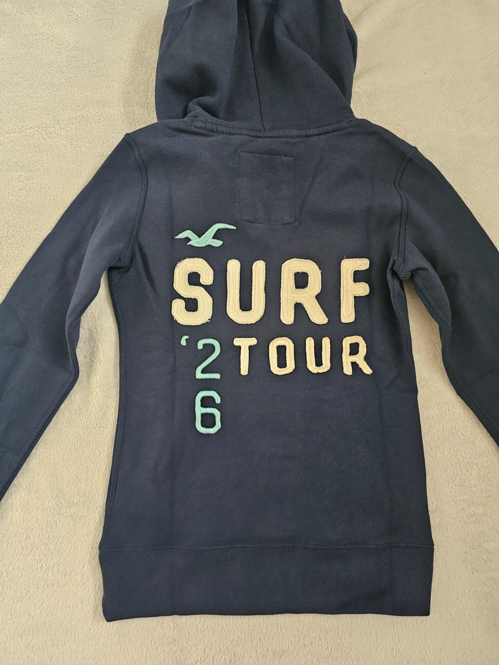 Hollister women feel good icon hoodie slim fit embroidered logo navy XS/6
