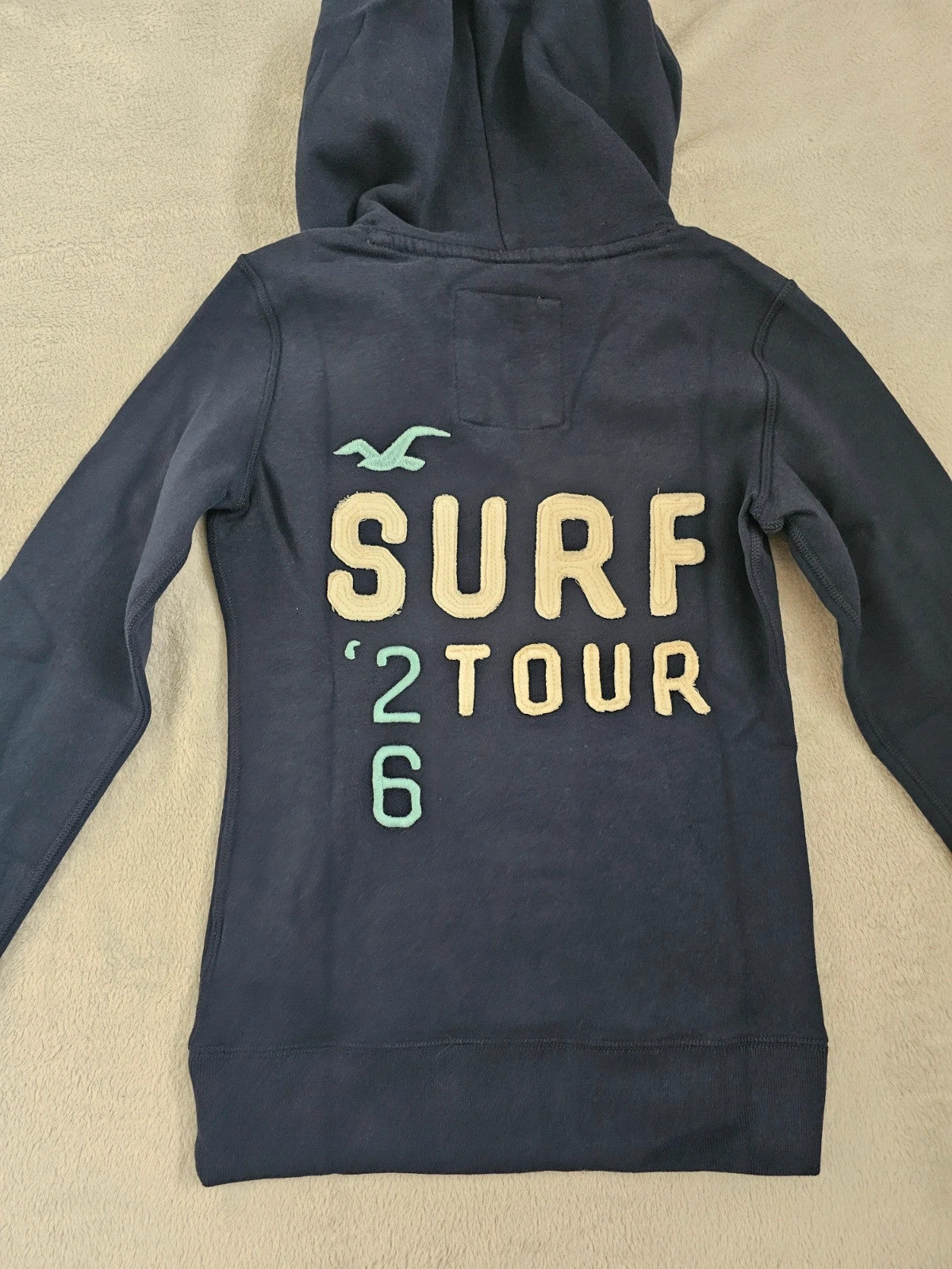 Hollister women feel good icon hoodie slim fit embroidered logo navy XS/6