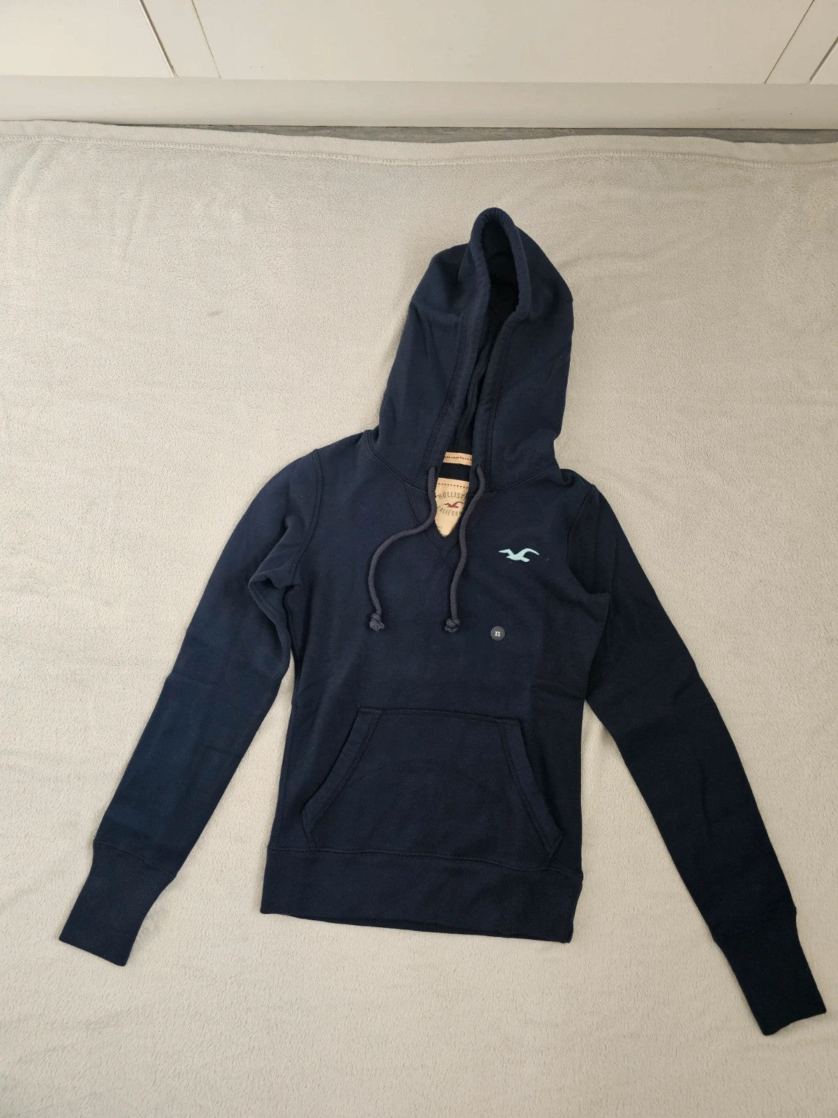 Hollister women feel good icon hoodie slim fit embroidered logo navy XS/6