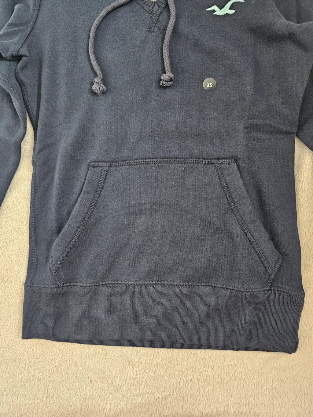 Hollister women feel good icon hoodie slim fit embroidered logo navy XS/6