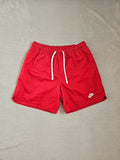 Nike men standard fit above knee length shorts elastic waist sportswear casual holiday red S