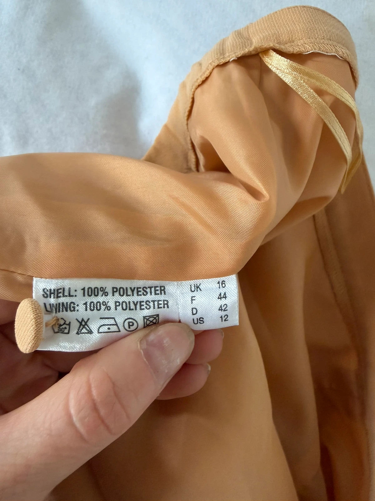 Jacques Vert women vintage tailored front-pleat midi skirt mid-rise pencil office canel/brown 2XL/16