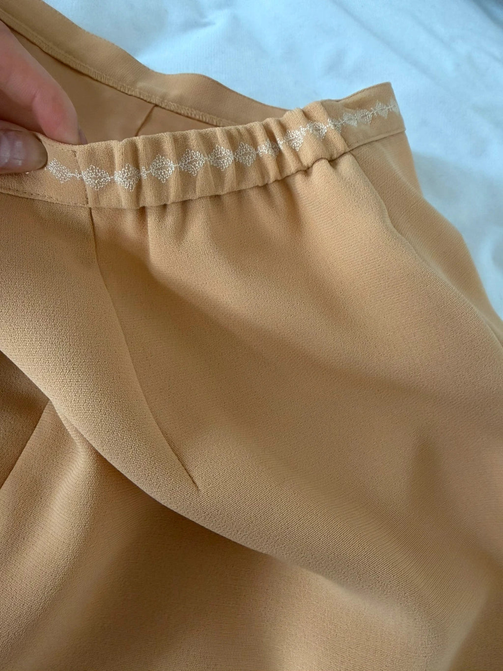 Jacques Vert women vintage tailored front-pleat midi skirt mid-rise pencil office canel/brown 2XL/16