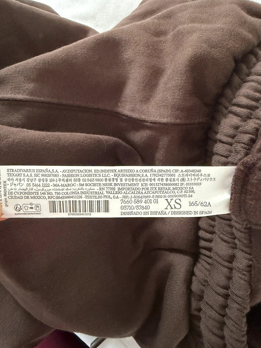 Stradivarius women ballon plush tracksuit bottom casual sport joggers cotton rich dark brown XS/6