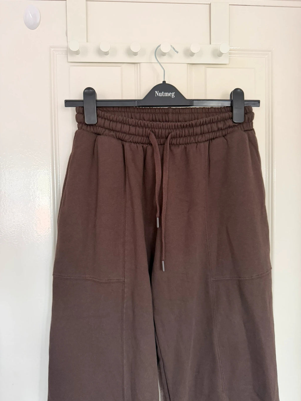 Stradivarius women ballon plush tracksuit bottom casual sport joggers cotton rich dark brown XS/6