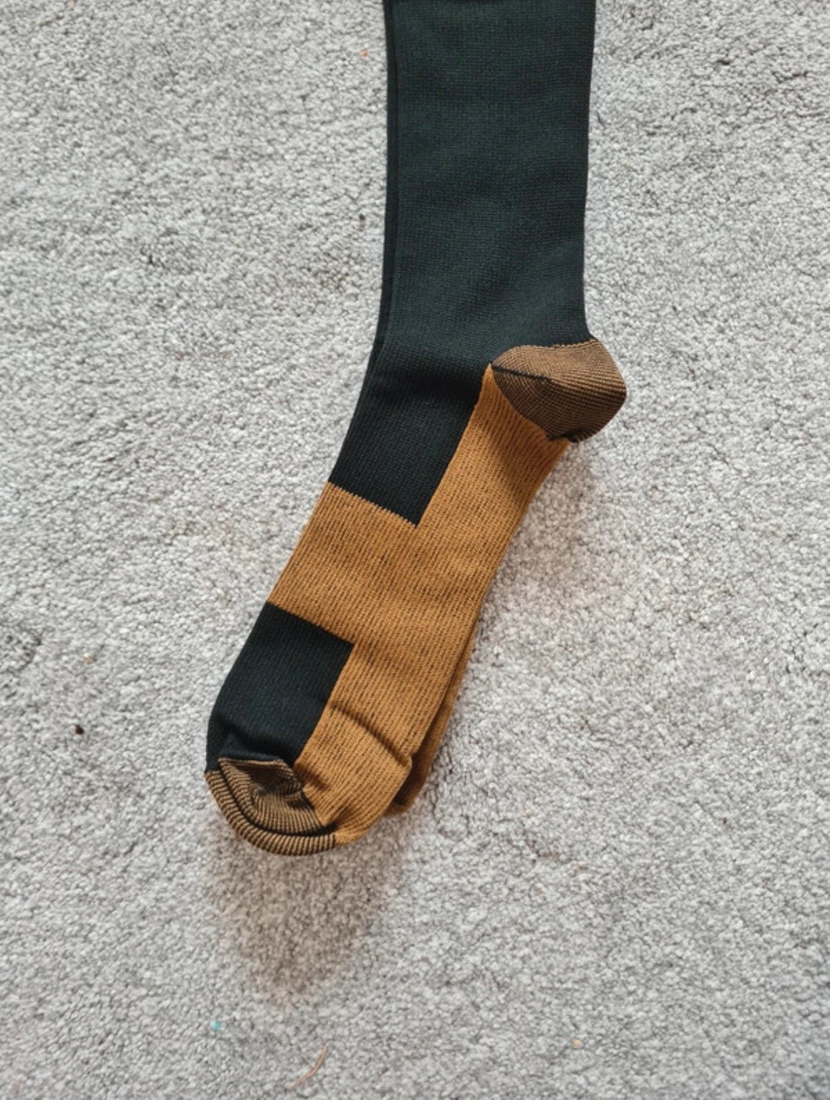 Generic women/men knee high compression socks medical improve circulation black/brown L/XL