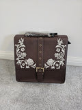 Killstar women midnight rose backpack floral embroidery handbag satchel pocket zipper brown