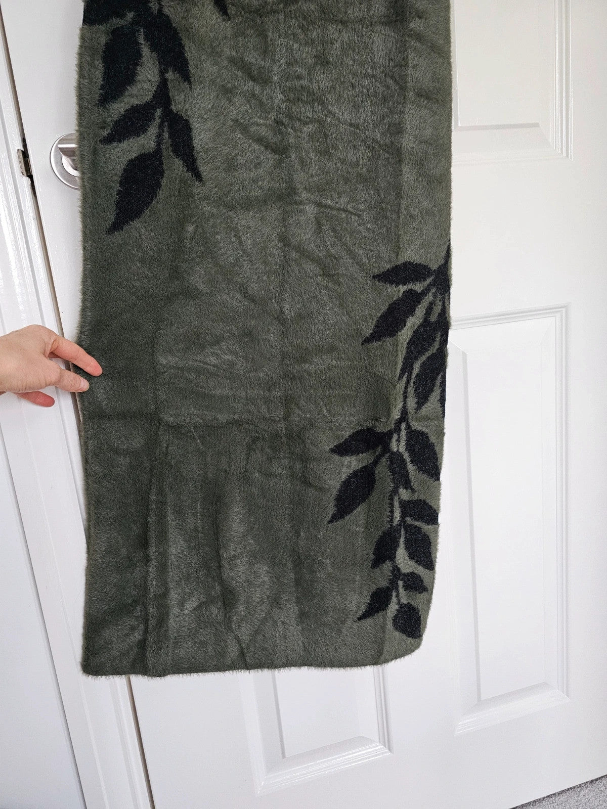 Killstar women grim ferns midi dress fluffy knitted fabric sleeveless bodycon green/black L/12