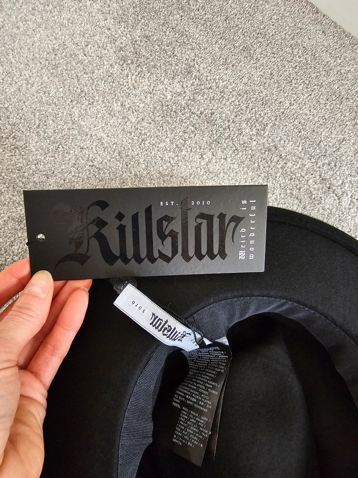 Killstar women mystic maven concho hat wool gothic fedora style black one size
