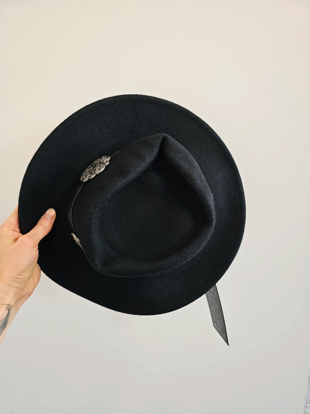 Killstar women mystic maven concho hat wool gothic fedora style black one size
