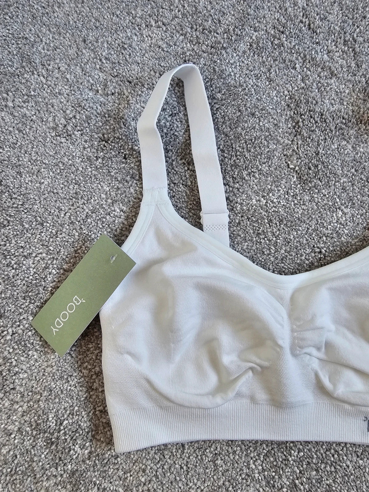 Boody women full bust wireless T-shirt bra underwear bamboo seamfree padded white XS/6