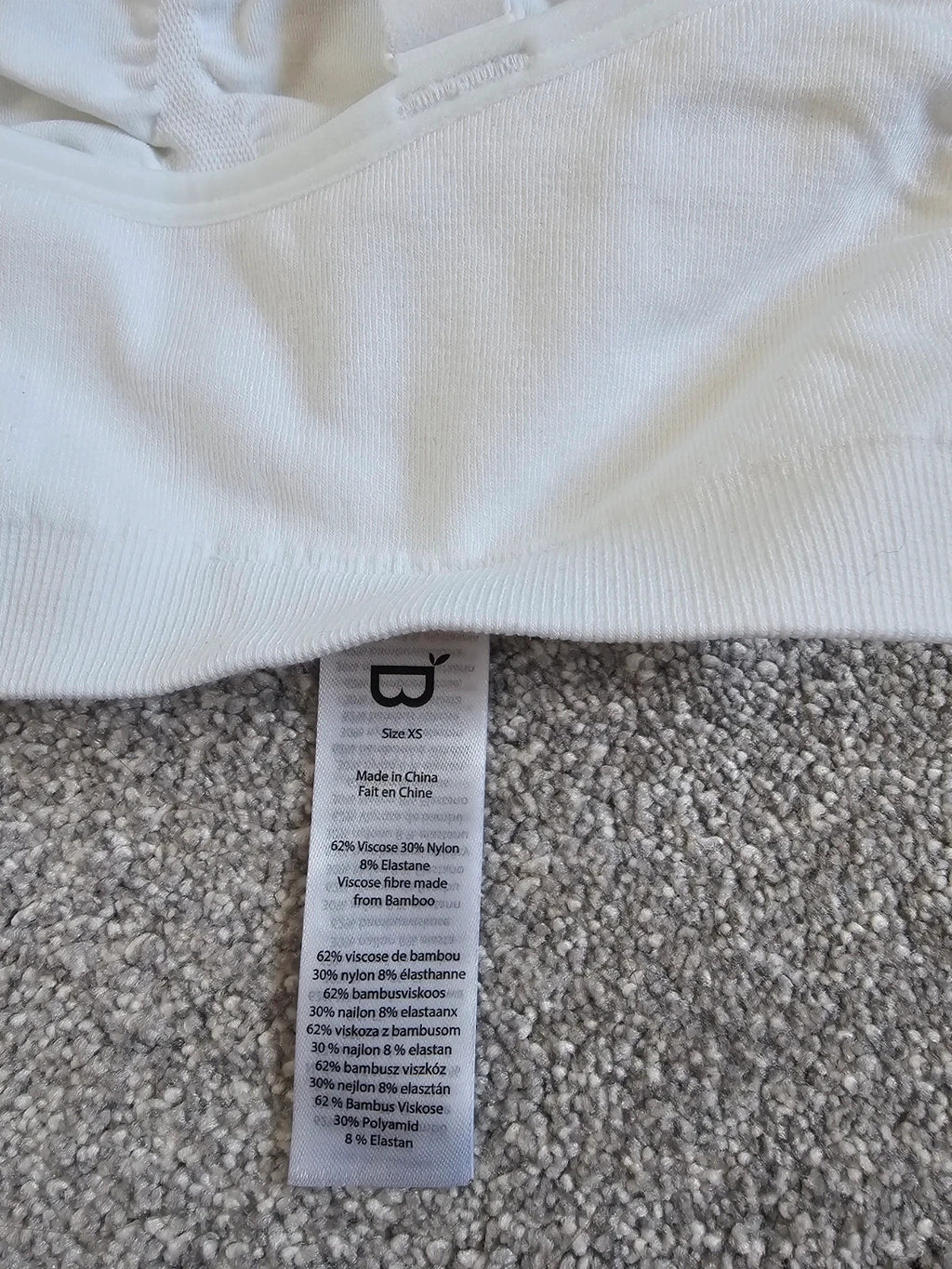 Boody women full bust wireless T-shirt bra underwear bamboo seamfree padded white XS/6