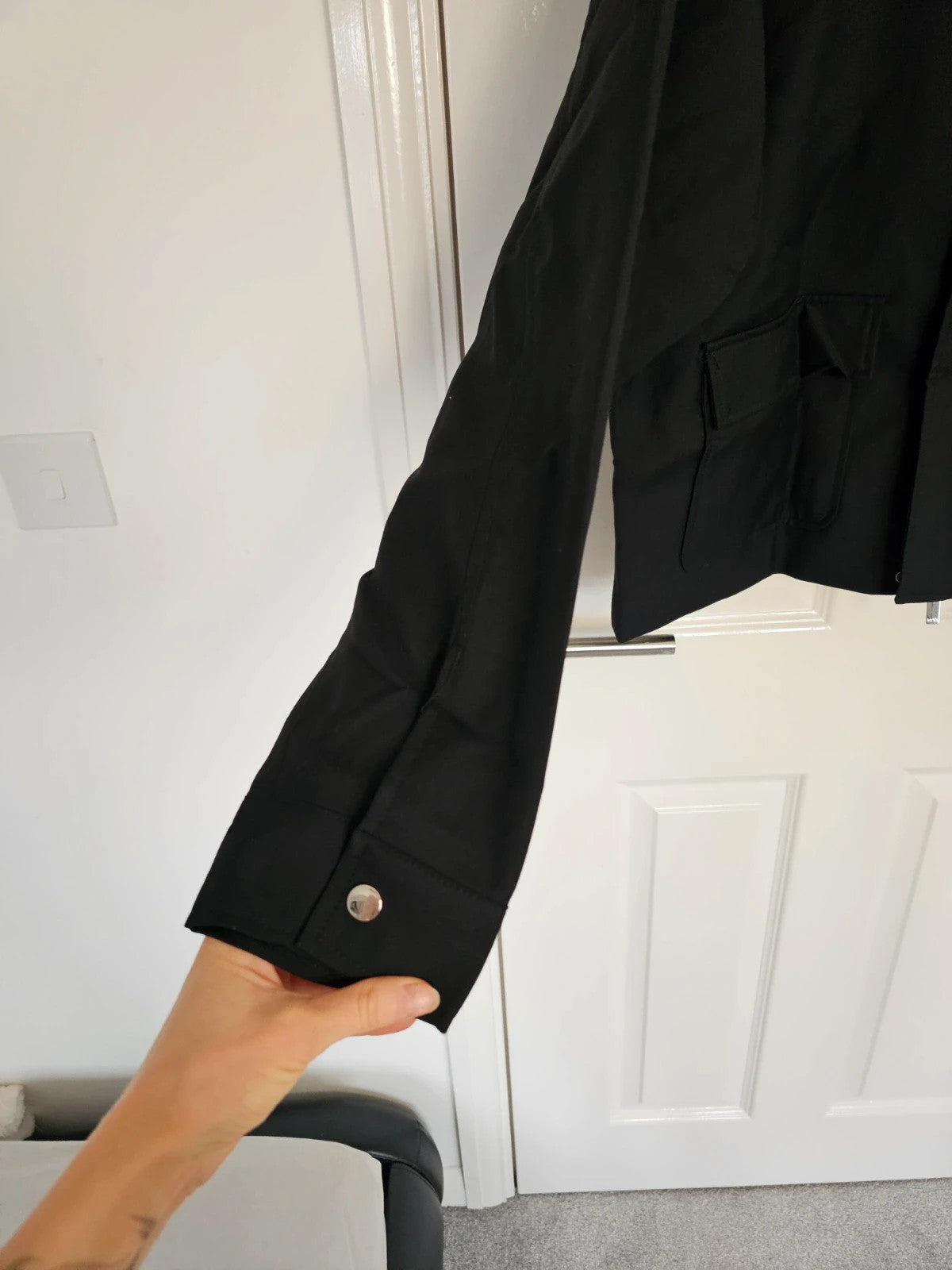 BoohooMan tailored harrington jacket regular suit utility jacket plain black L/UK40