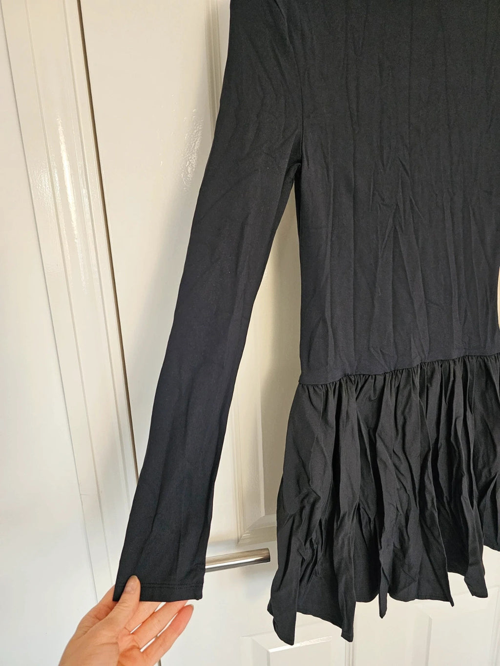 Asos women long sleeve turtleneck mini dress fitted soft woven skirt casual S/8