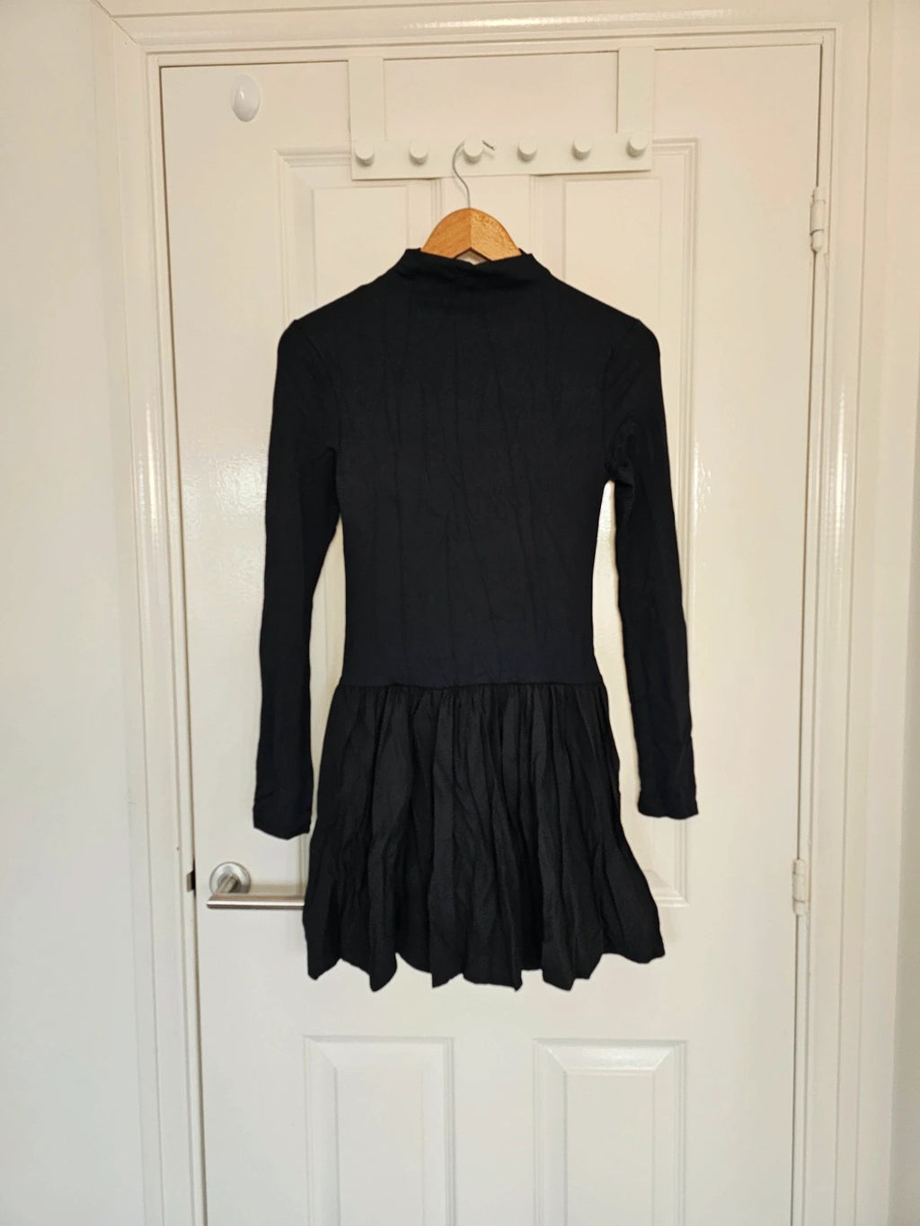 Asos women long sleeve turtleneck mini dress fitted soft woven skirt casual S/8