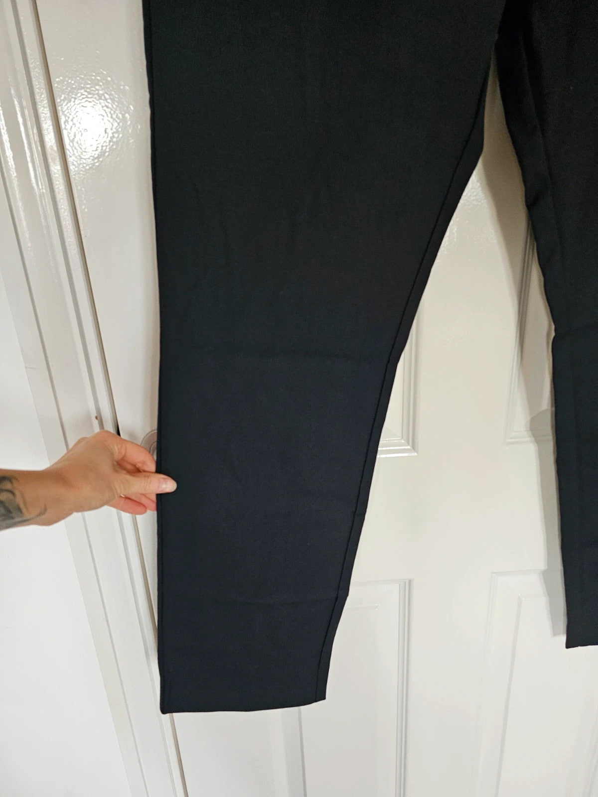 BoohooMan black slim fit tuxedo suit trousers tapered satin waist formal office 2XL