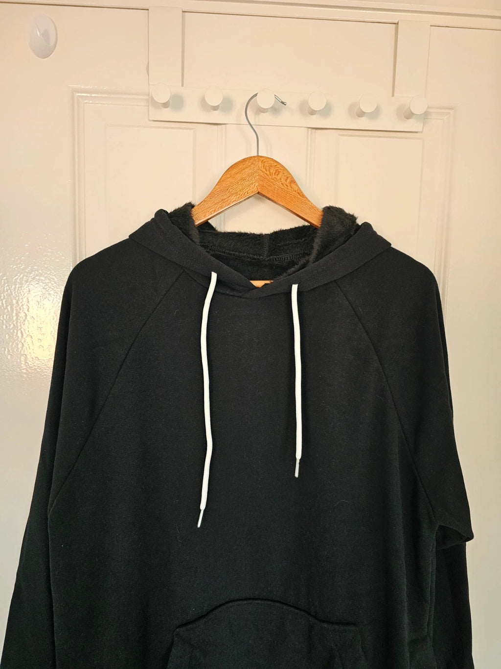 The Warmy women oversized hoodie dress blanket fleece inside cotton black L/12