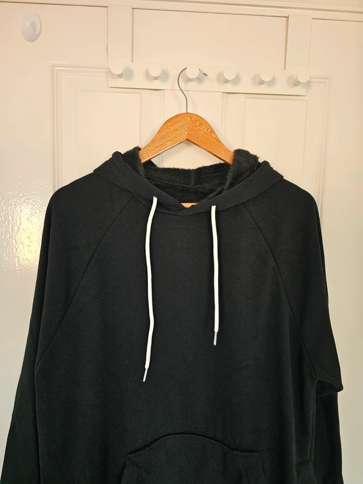 The Warmy women oversized hoodie dress blanket fleece inside cotton black L/12