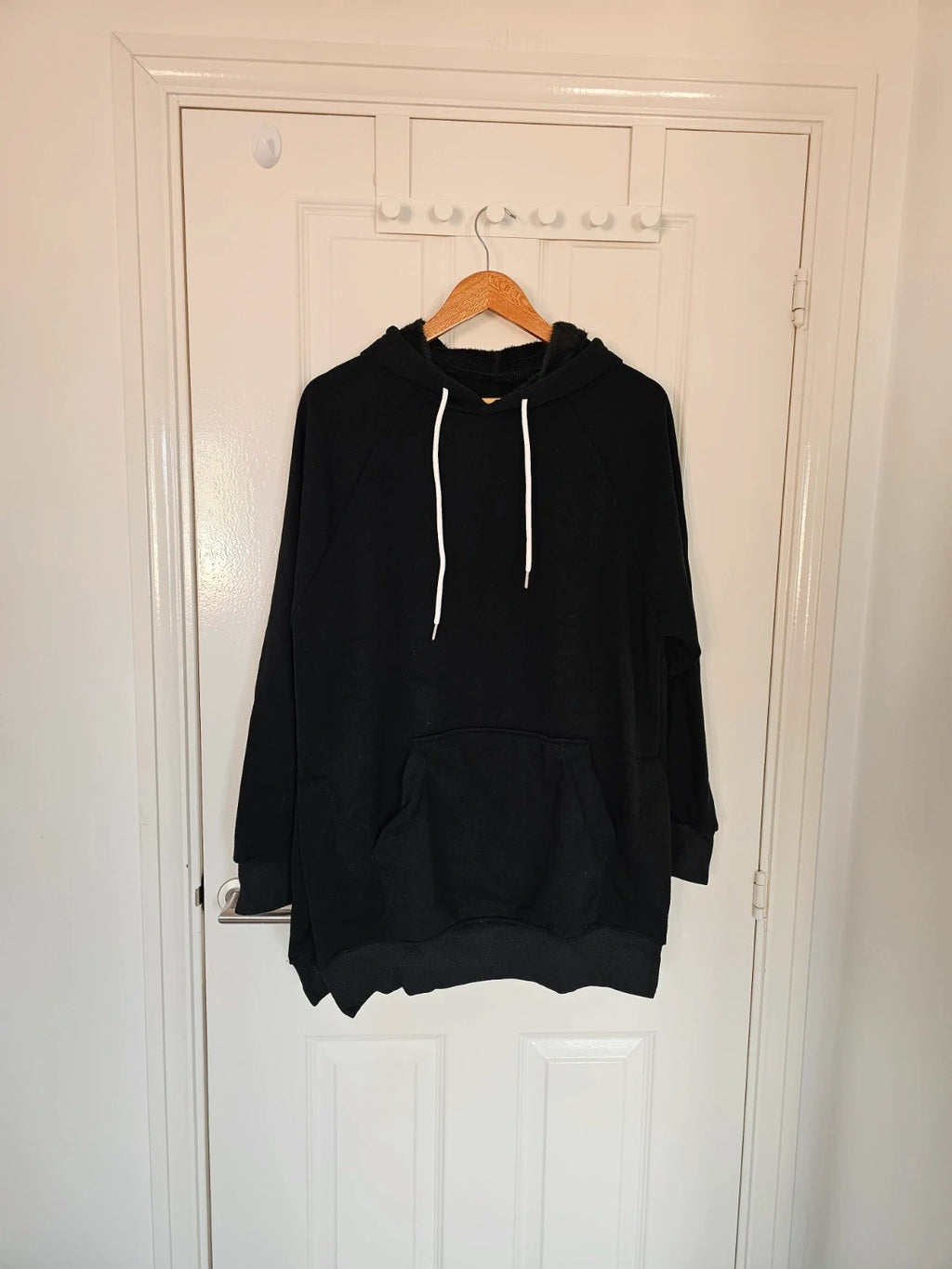 The Warmy women oversized hoodie dress blanket fleece inside cotton black L/12
