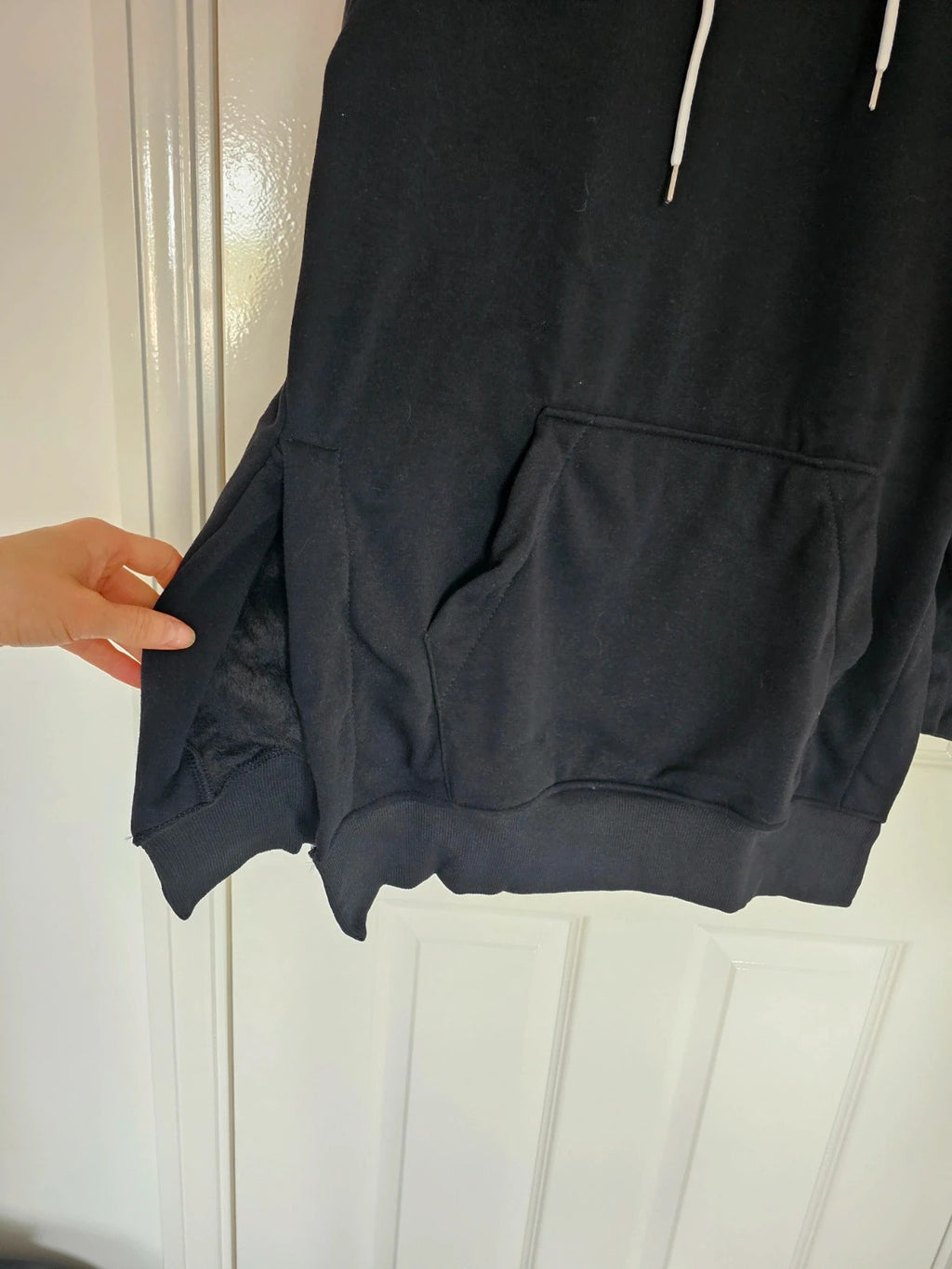 The Warmy women oversized hoodie dress blanket fleece inside cotton black L/12
