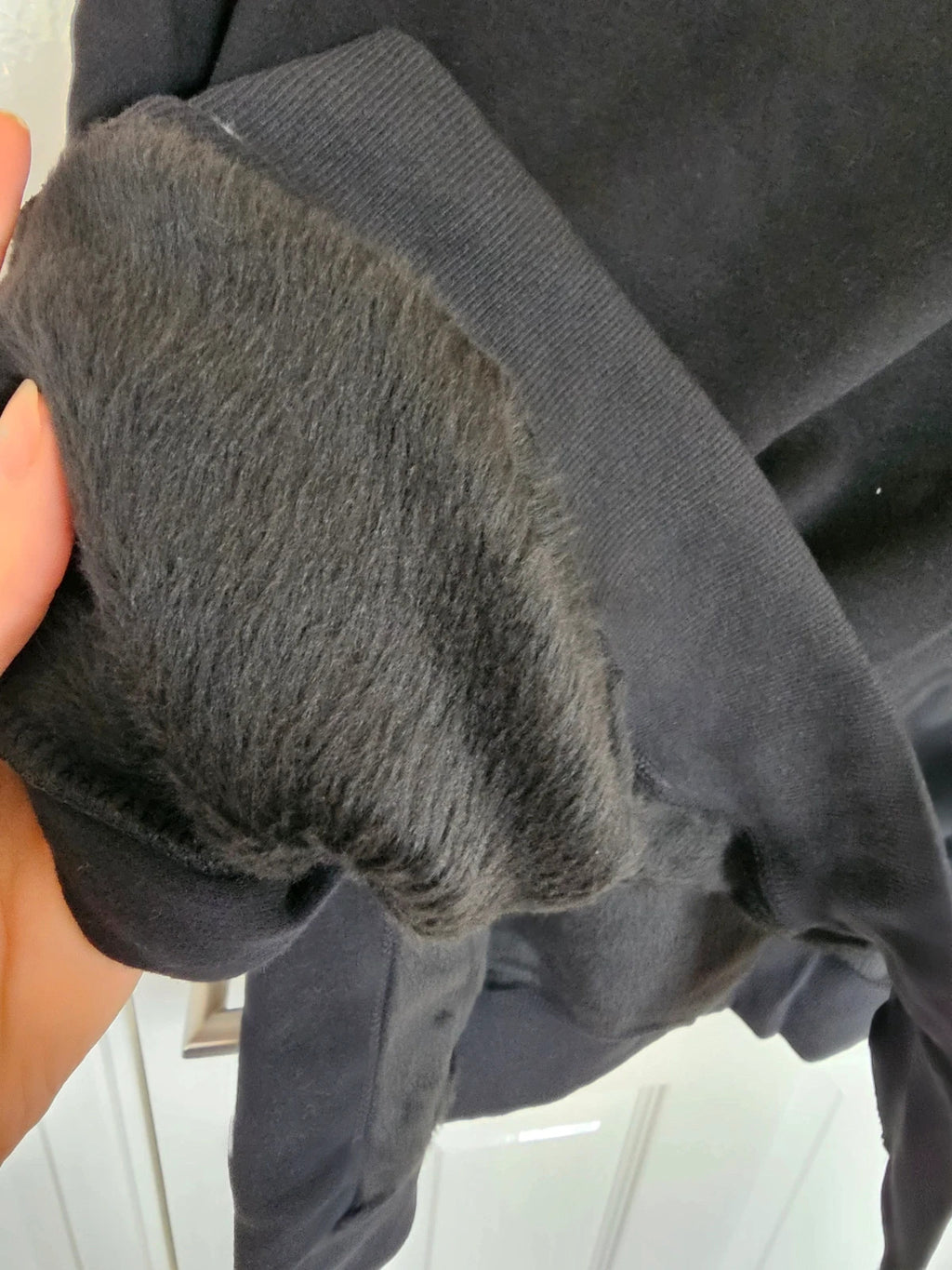 The Warmy women oversized hoodie dress blanket fleece inside cotton black L/12