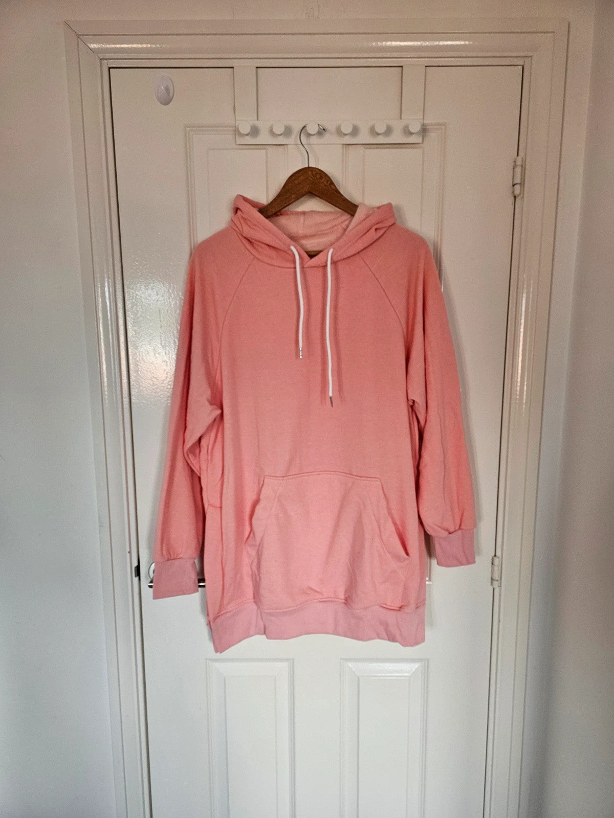 The Warmy women oversized hoodie dress blanket fleece inside cotton pink XL/14