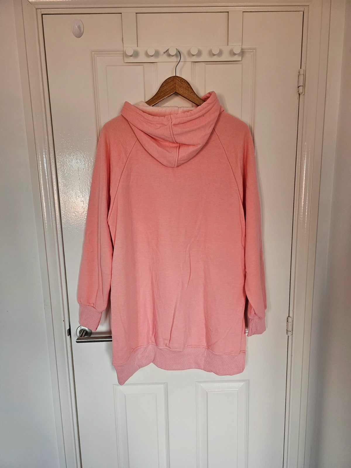 The Warmy women oversized hoodie dress blanket fleece inside cotton pink XL/14
