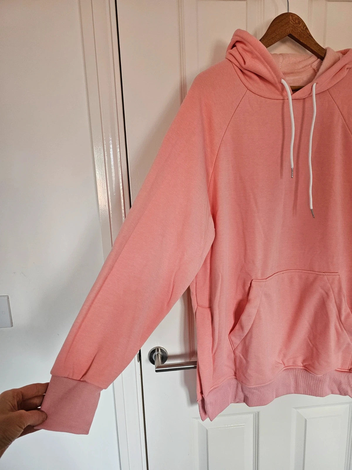 The Warmy women oversized hoodie dress blanket fleece inside cotton pink XL/14