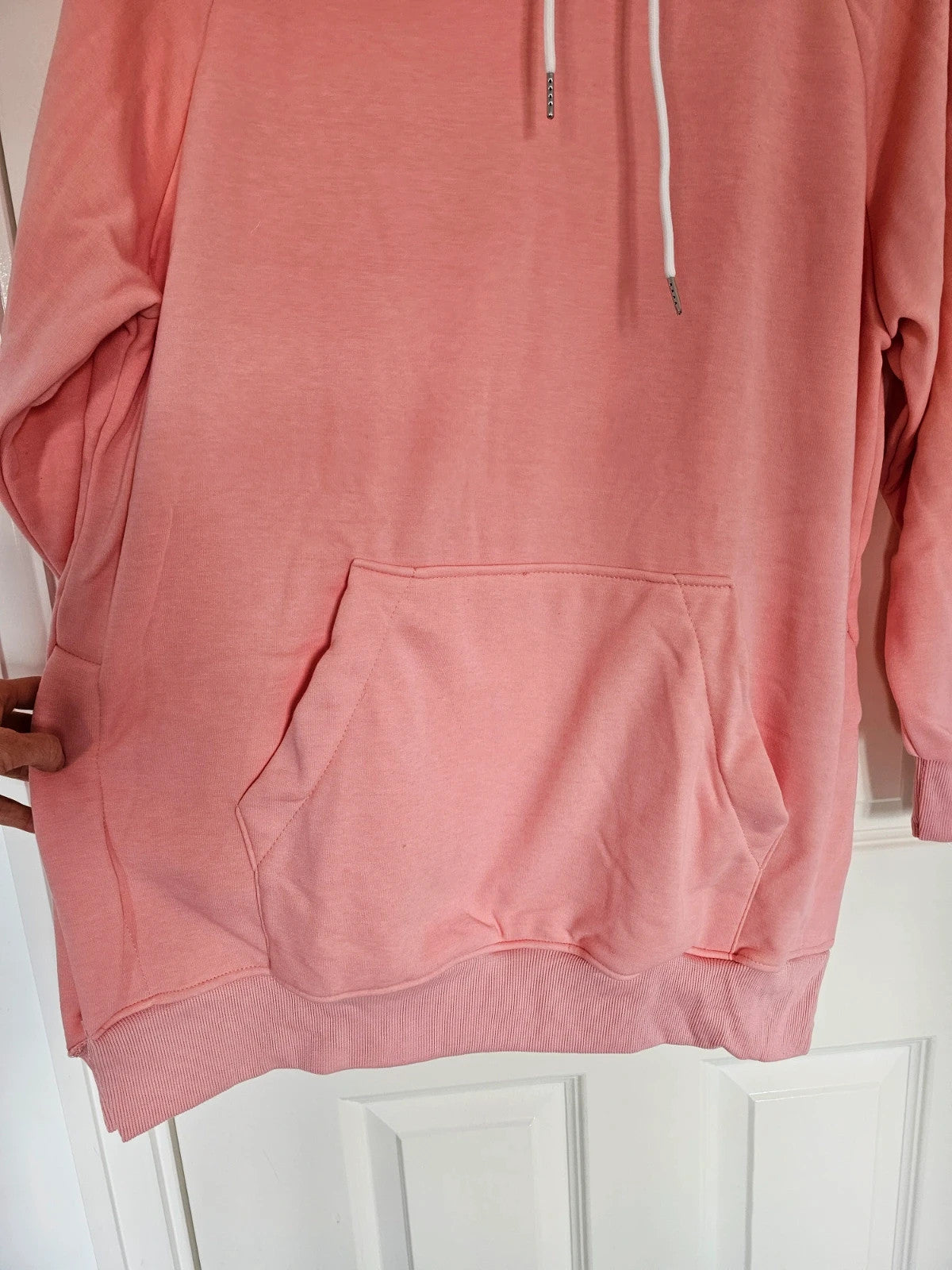 The Warmy women oversized hoodie dress blanket fleece inside cotton pink XL/14