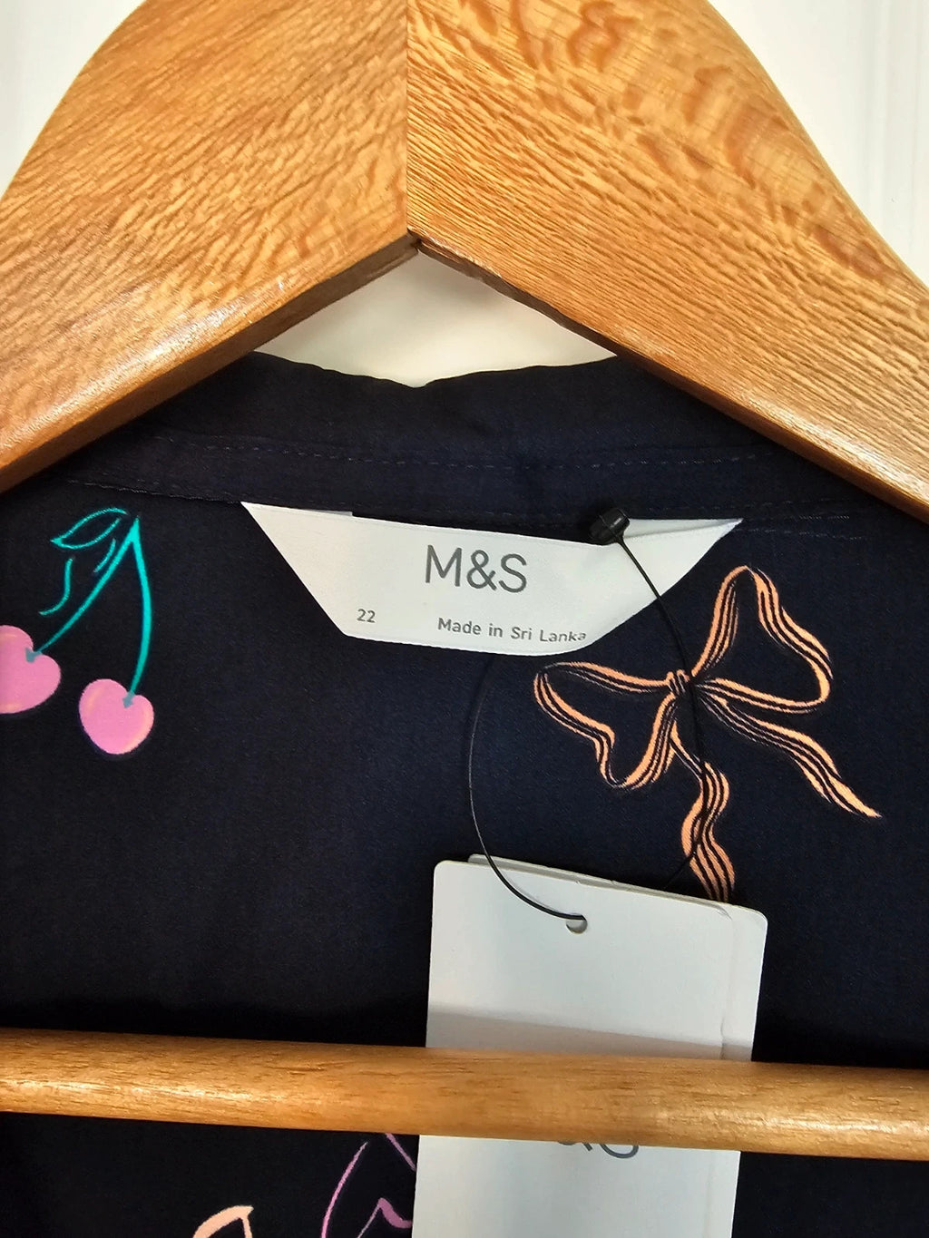 M&S women dream satin long sleeve pyjamas shirt regular front buttons nightwear top navy 5XL/22