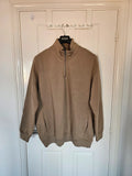 Jacamo men quarters zipper high neck jumper cotton blend pullover casual beige 2XL