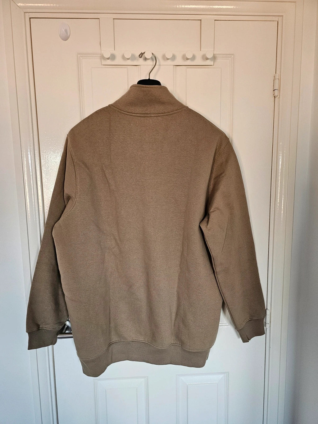 Jacamo men quarters zipper high neck jumper cotton blend pullover casual beige 2XL