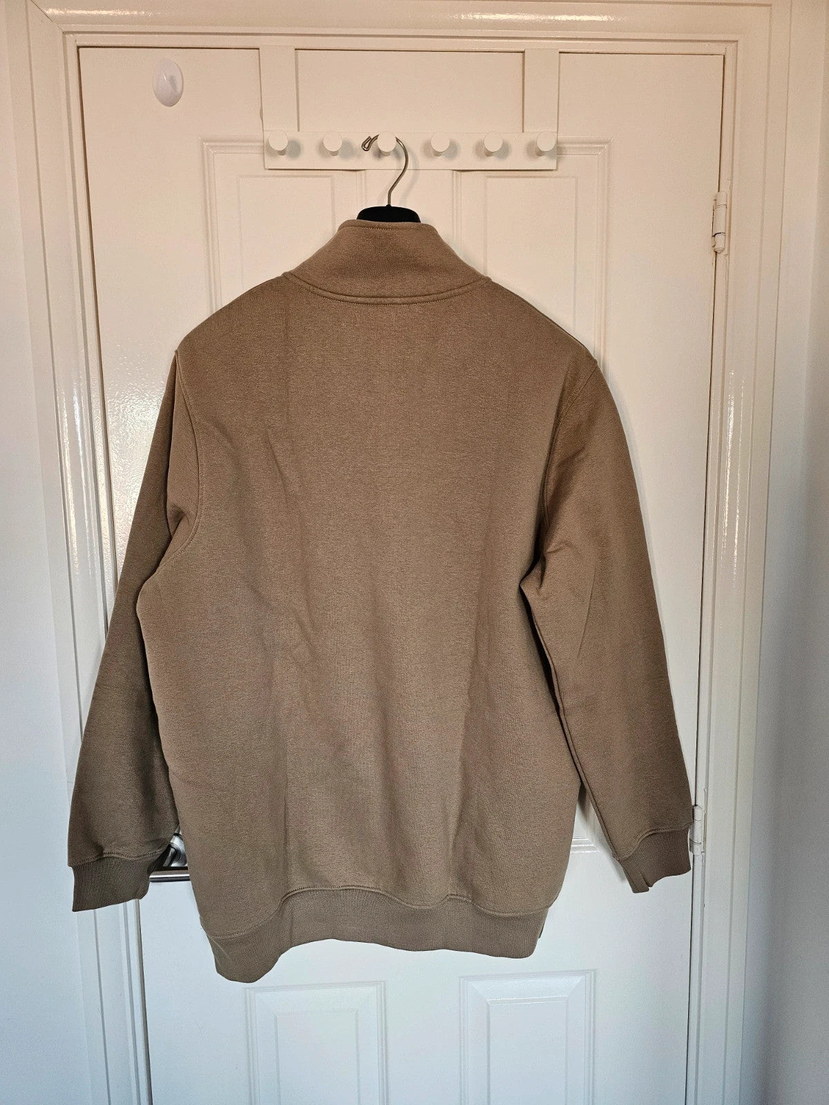 Jacamo men quarters zipper high neck jumper cotton blend pullover casual beige 2XL