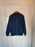 Shein men aviator bomber jacket lightweight breathable full zip casual navy L