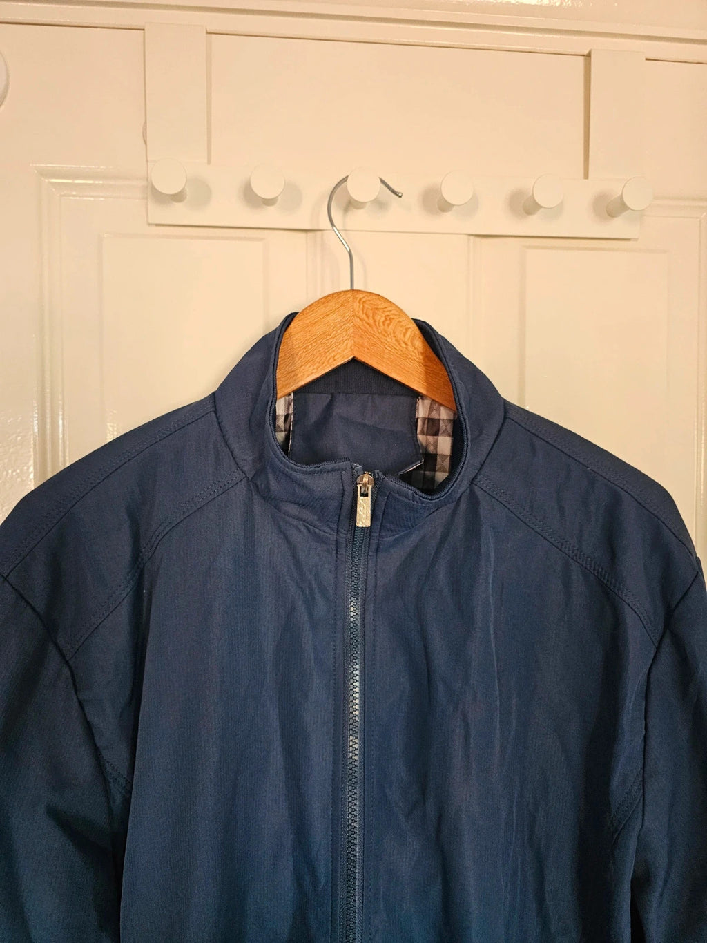 Shein men aviator bomber jacket lightweight breathable full zip casual navy L