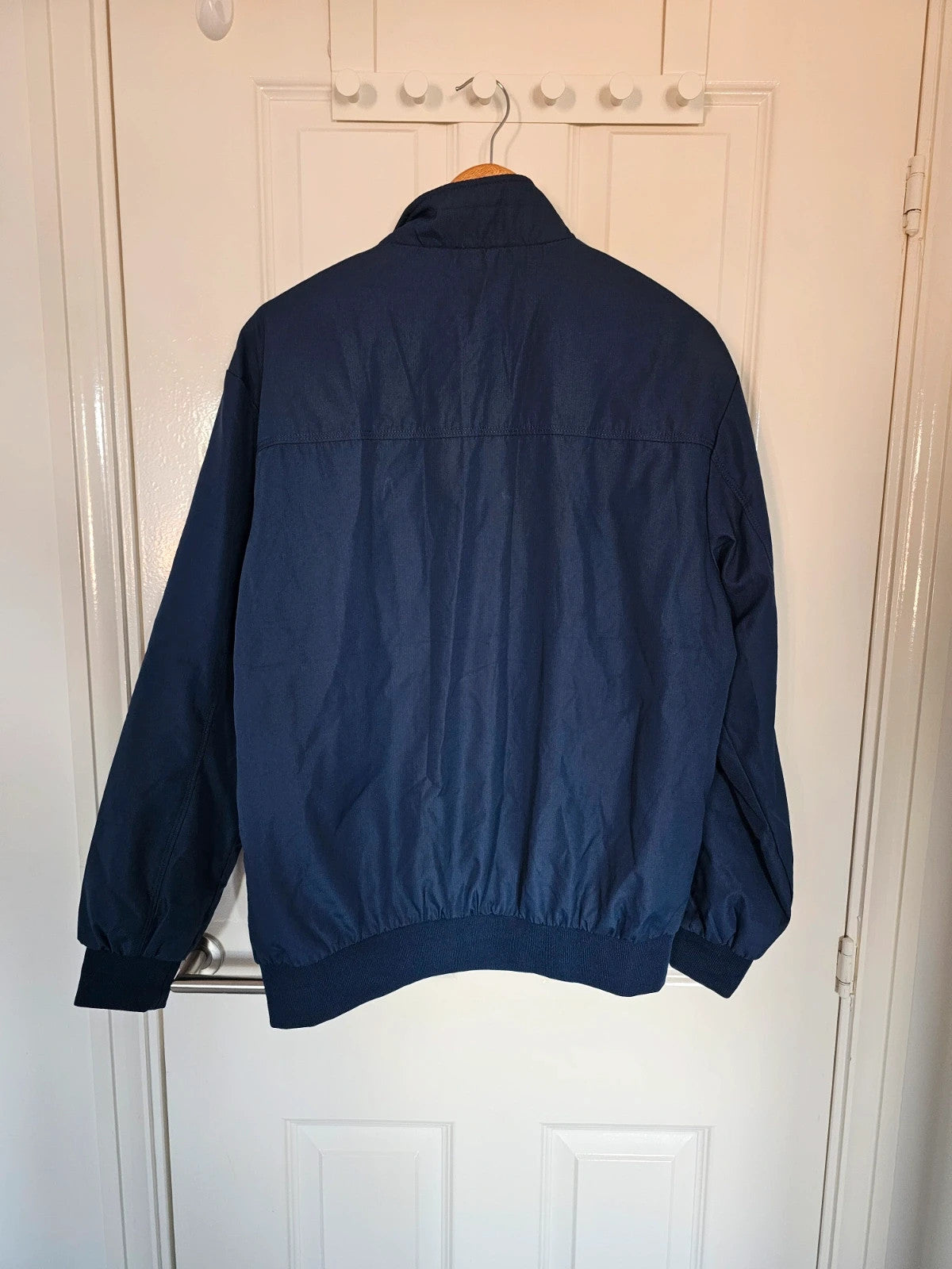 Shein men aviator bomber jacket lightweight breathable full zip casual navy L