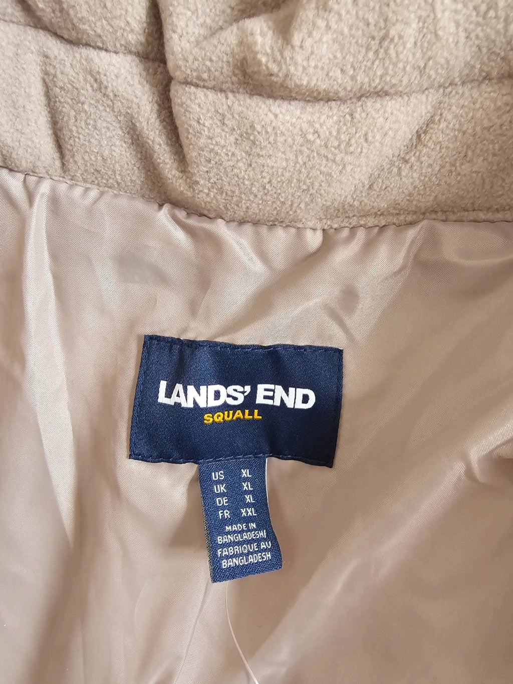 Lands'End Women's Squall Waterproof Insulated 3 in 1 Winter Parka Coat Long Jacket Hood Cream XL/14
